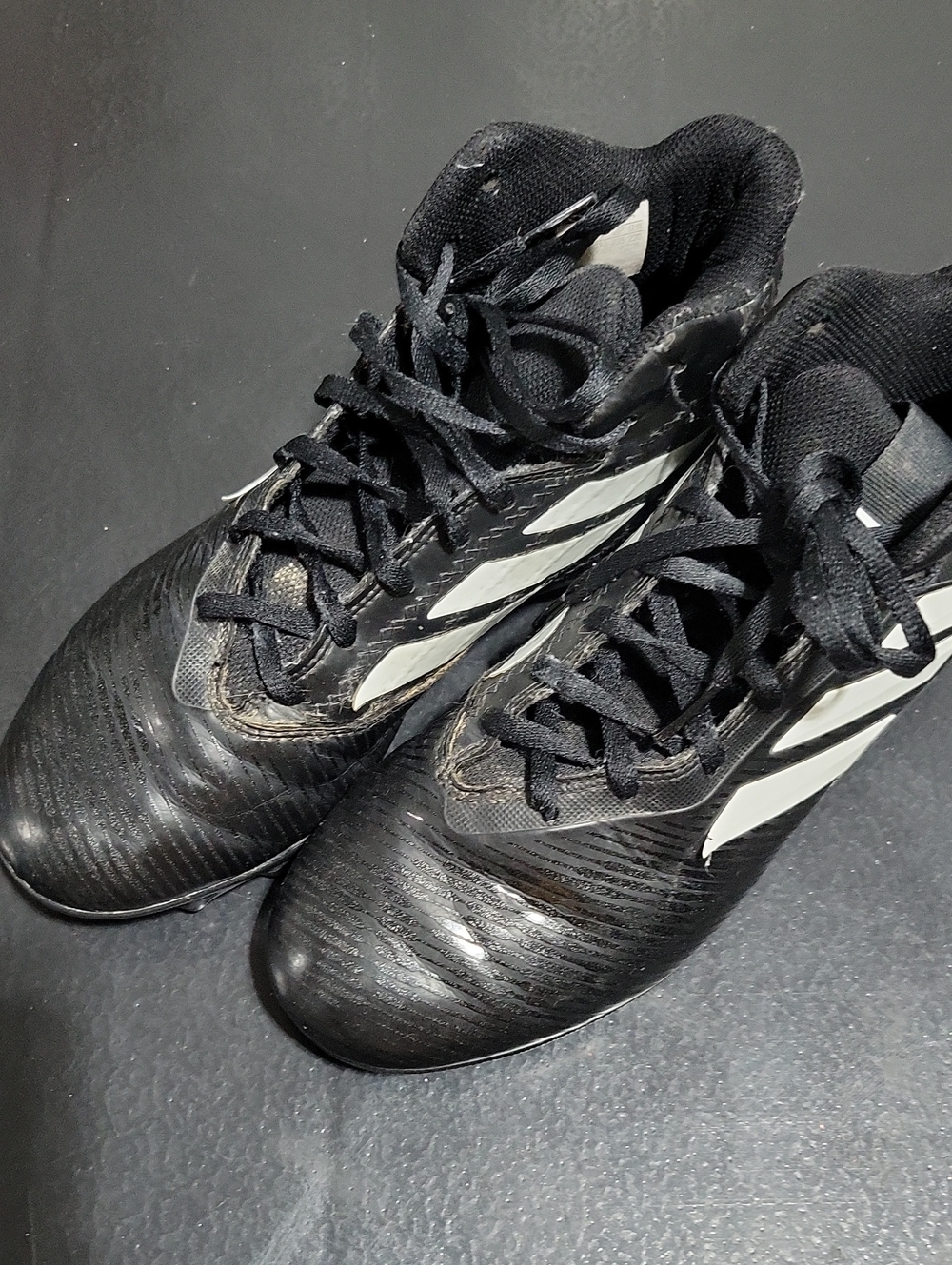 adidas Black Athletic Shoes with White Stripes
